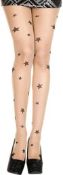 Collant sexy chair avec étoiles noires Peau
