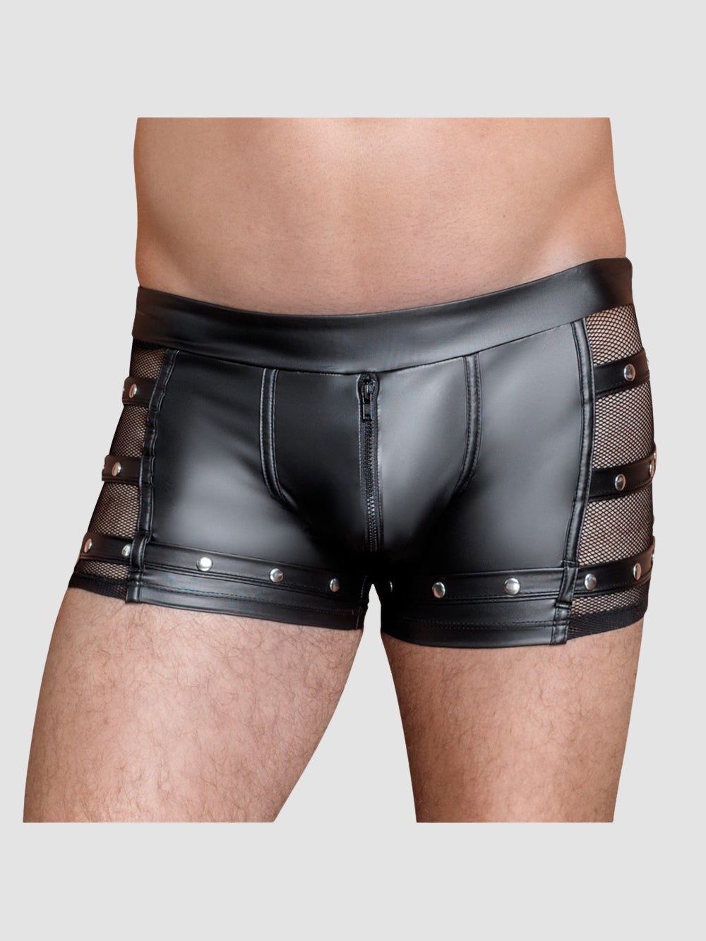 Boxer Résille & Pressions Wetlook Noir