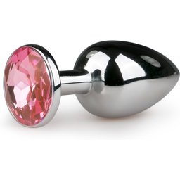 Plug anal métallique - Diamant rose - S