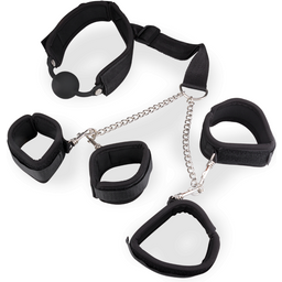 Contraintes BDSM poignets et chevilles avec gag-ball