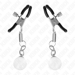 pinces à tétons billes de verre argent 6 cm