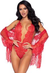 Body et robe dentelle 86112 Rouge Rouge
