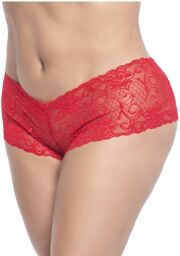 Shorty en dentelle rouge grande taille - MAL90XRED Rouge