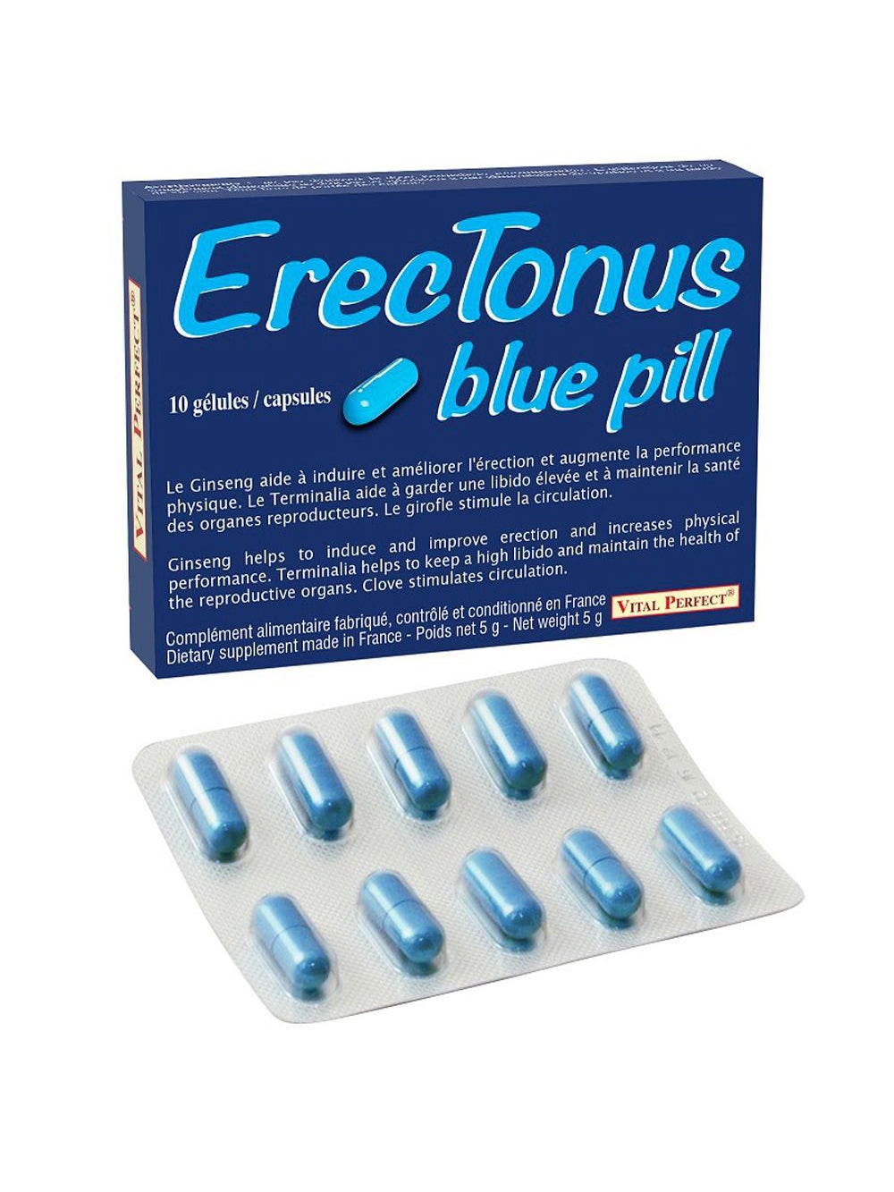 Aphrodisiaque ErecTonus Blue Pill 10 Gélules