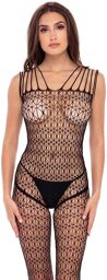 Bodystocking large maille REN7095-BLK Noir