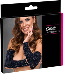 Manches détachées en maille noire à strass