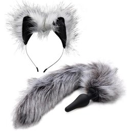TAILZ - Plug Queue de Loup Gris & Oreilles