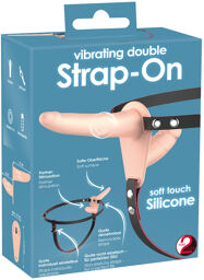 Double dildo vibrant avec harnais