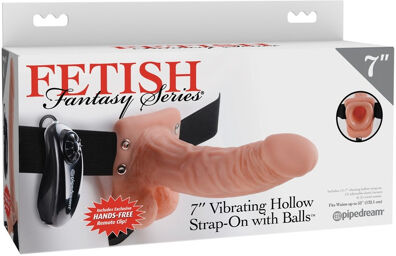Vibromasseur Strap-on creux 18,9 cm avec harnais ajustable