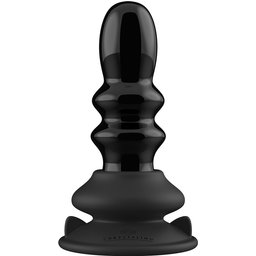 Plug Anal Vibrant Ribbly en Verre Noir