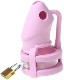 Cage de chasteté silicone Birdlocked 11 x 3.2 cm Rose