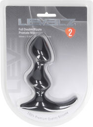 Massager Prostatique Silicone Double Ondulé Complet - Noir