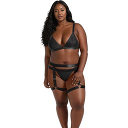 Willow Ensemble de Lingerie Bralette Noir avec Harnais de Cuisse