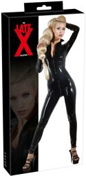 Latex Catsuit Manche longues Noir Noir