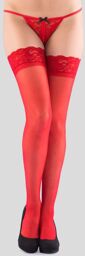 Bas Autofixants Dentelle Rouges Rouge
