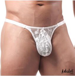 Tanga en dentelle blanc Luca