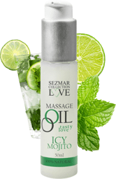 Huile de massage comestible parfum Icy Mojito - 50 ml