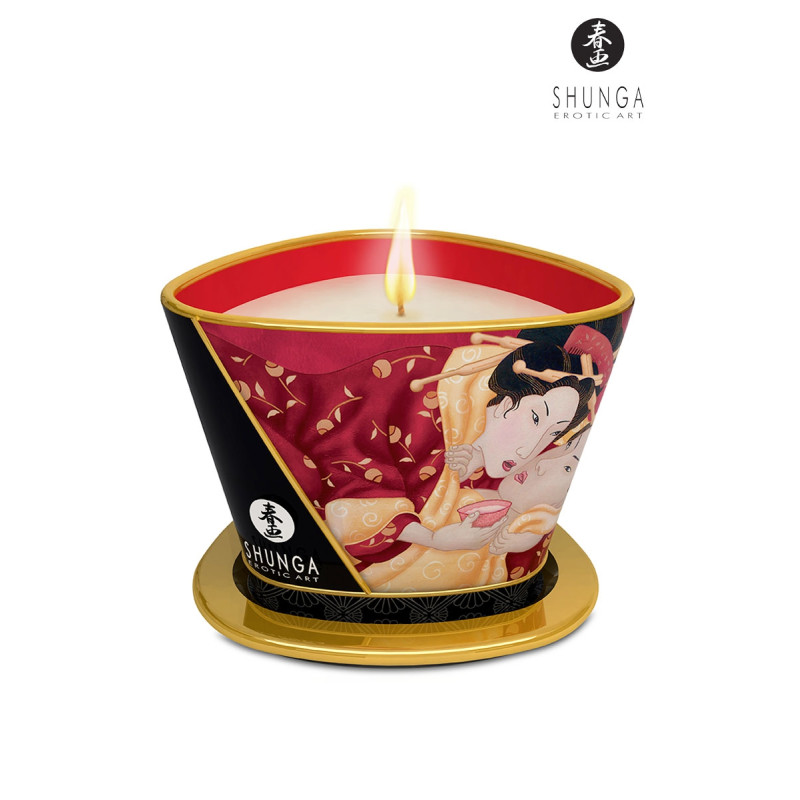 Bougie à massage parfum Vin pétillant à la fraise