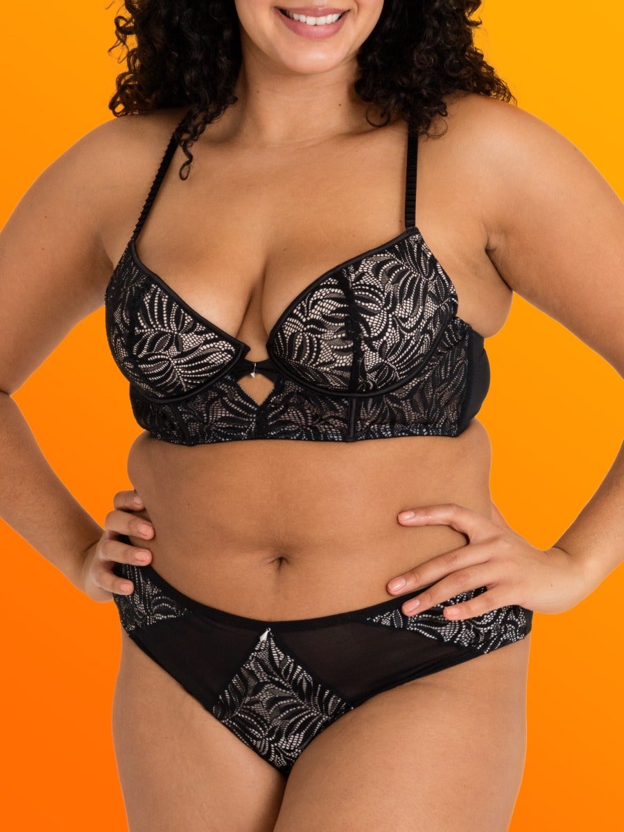 Ensemble 2 pièces ouvert Parisienne Charm noir 3X/4X