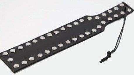 Paddle en Cuir Clous Noir Noir