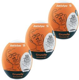 Masturbateur Oeuf Eggcited Crunchy Pack de 3 Orange