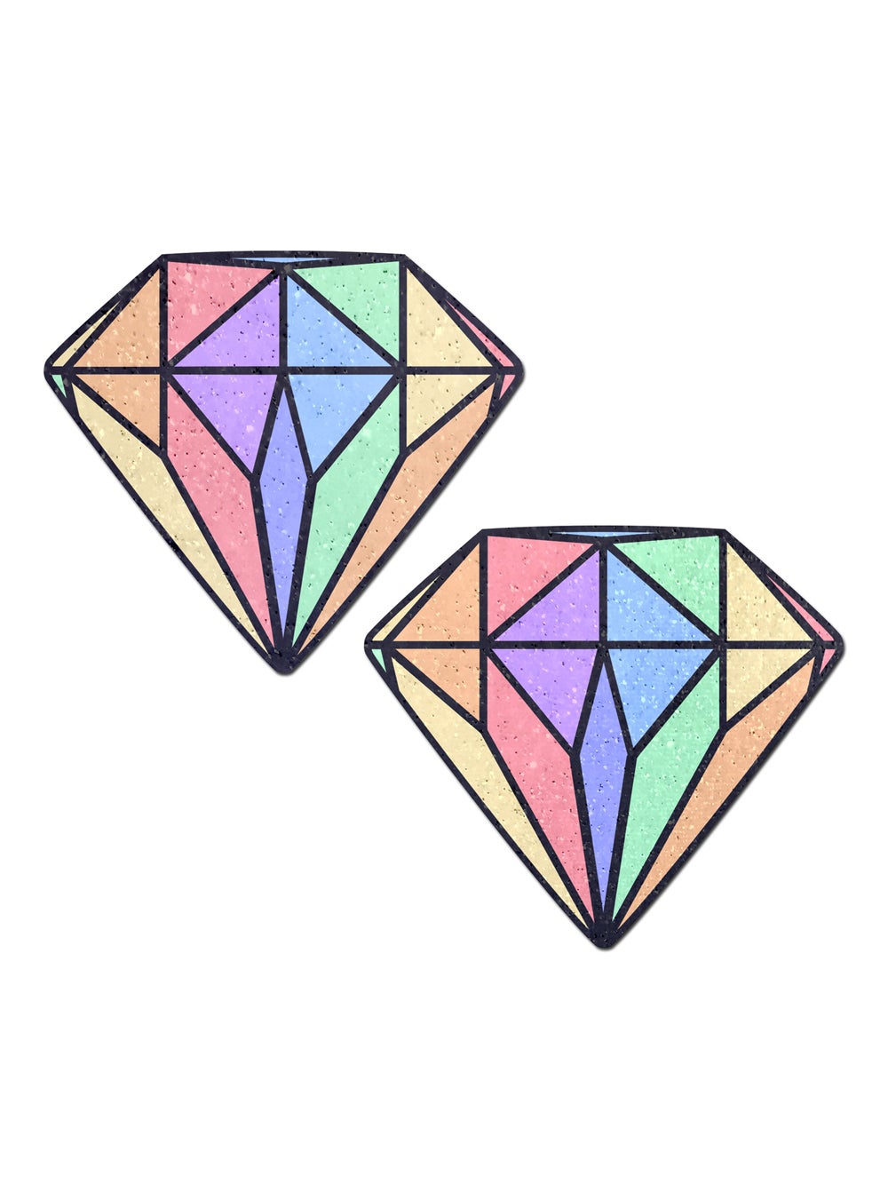 Caches-Tétons Diamant Arc-En-Ciel Pastel