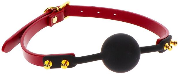 Bâillon Boule Silicone 4cm Noir-Rouge