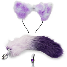 Rosebud plug anal queue de chat et serre tête