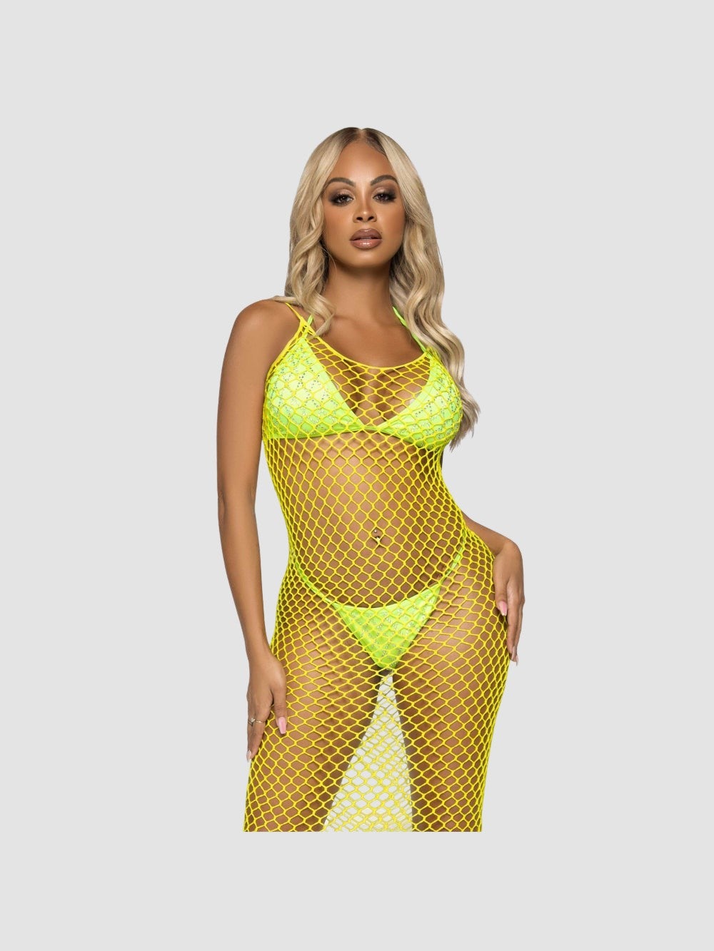 Robe Longue 86963 Résille Jaune