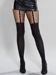 Collants Illusion Jarretière Noir