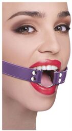 Bâillon Anneau avec Sangles Cuir Violet