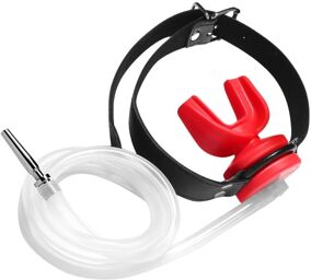 Plug Pénis avec Bâillon Urinoir - Plug 4 x 0.7cm Rouge