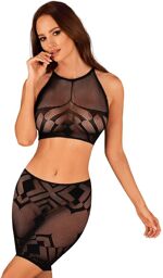 K101 top et jupe Noir