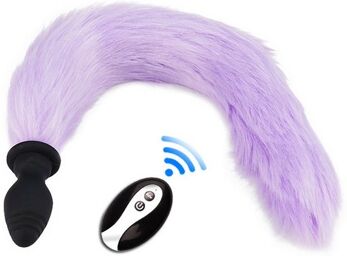 Plug Queue vibrant Fox Tail Vibe 6.5 x 3.2cm Queue 40cm Violette