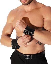 H075 Paires de manchettes de poignet avec fermeture éclair cachée Noir