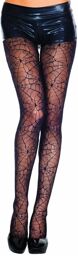 Collant fantaisie noir nylon motif toile d'araignée - MH701BLK Noir