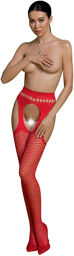 Collants effet ligas rouges Rouge