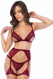 Ensemble 3 pièces couleur framboise Rose