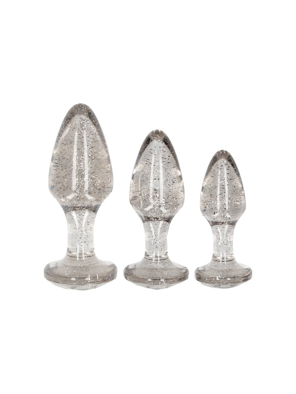 Kit de 3 Plugs Anal Acrylique Glitter