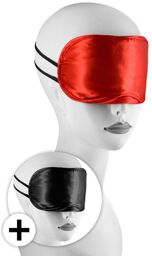 Large masque satin lot de 2 rouge et noir Noir et rouge
