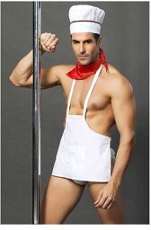 Costume Cuisinier Sexy 4 Piàces Blanc