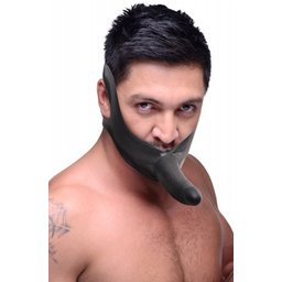 Master Series - Face Strap-On Bâillon avec Dildo - Noir