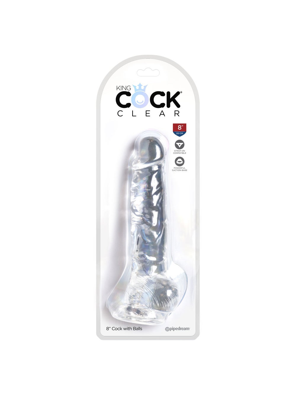 Gode avec Testicules 20,3 cm King Cock Clear