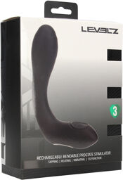 Stimulateur prostatique en silicone vibrant, chauffant et flexible - Noir