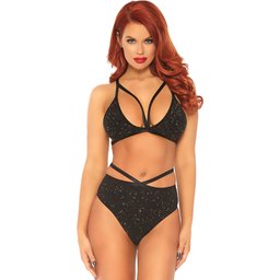 Ensemble de Lingerie Opaque et Métallique