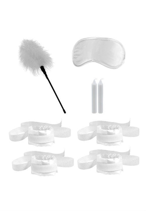 Kit de Bondage 8 Pièces Blanc Satin