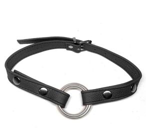 Baillon Anneau cuir noir Noir