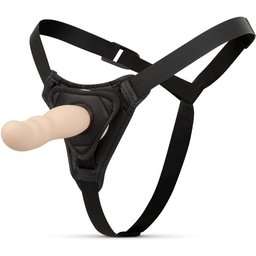 EasyToys - Gode ceinture avec harnais - Noir/Beige