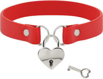 Collier Chic Désire Fait Main Choker Cles Coeur Rouge