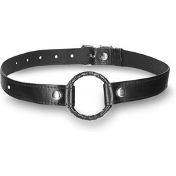 Bâillon O-Ring Cuir Noir
